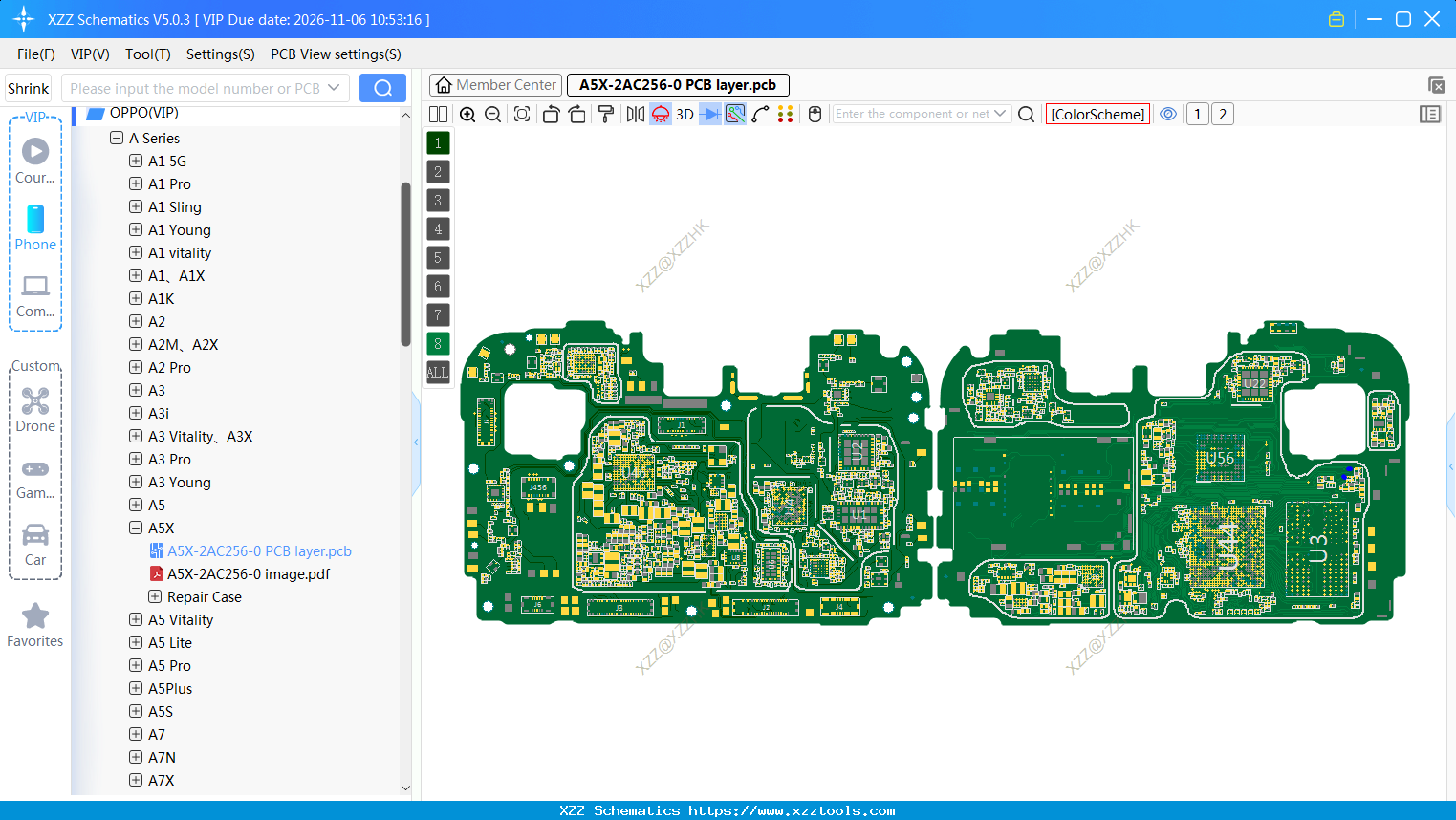A5X-2AC256-0 PCB Layer